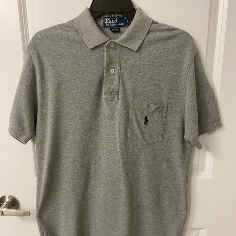 Polo by Ralph Lauren Shirt Men S Small Gray Cotton Short Sleeve Pocket Polo